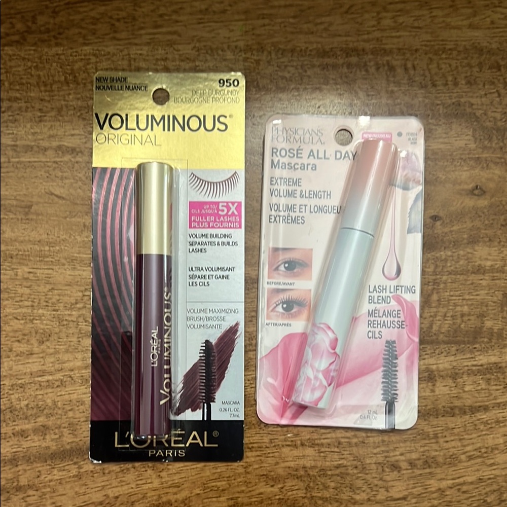 L'Oreal Voluminous Mascara and Physicians Formula Rose All Day Mascara